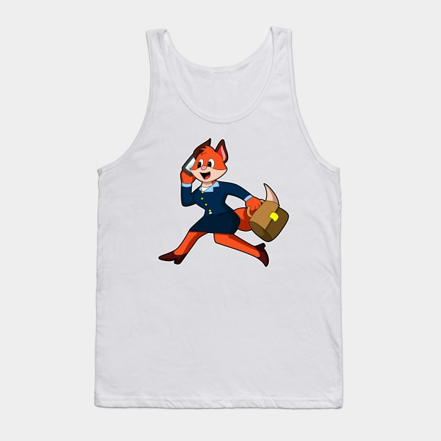 Fox as Secretary with Dress Tank Top by Markus Schnabel